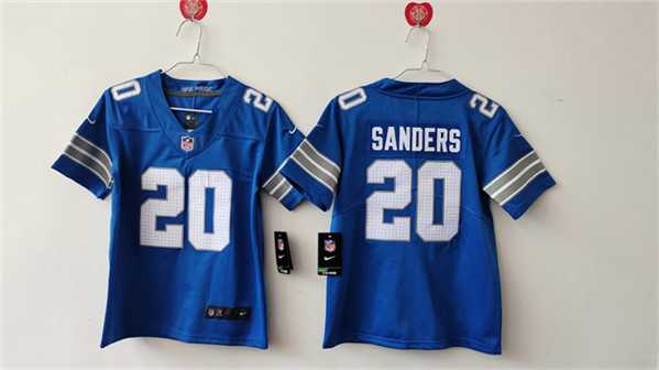 Womens Detroit Lions #20 Barry Sanders Blue Vapor Stitched Jersey